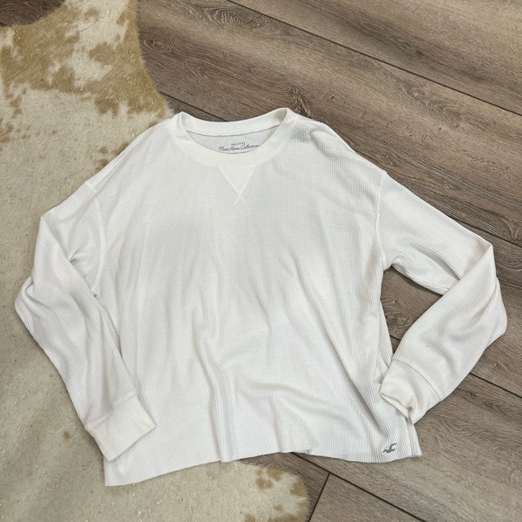 Hollister Tops - Hollister must have collection white waffle knit long sleeve tee